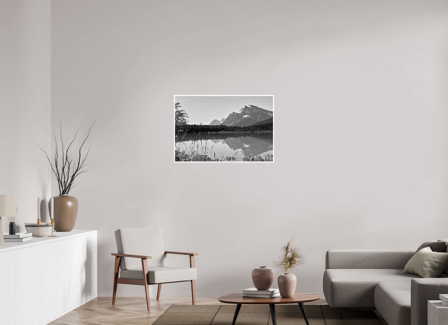 36 x 24″, B&W Print .39 Border Canadian Lakes