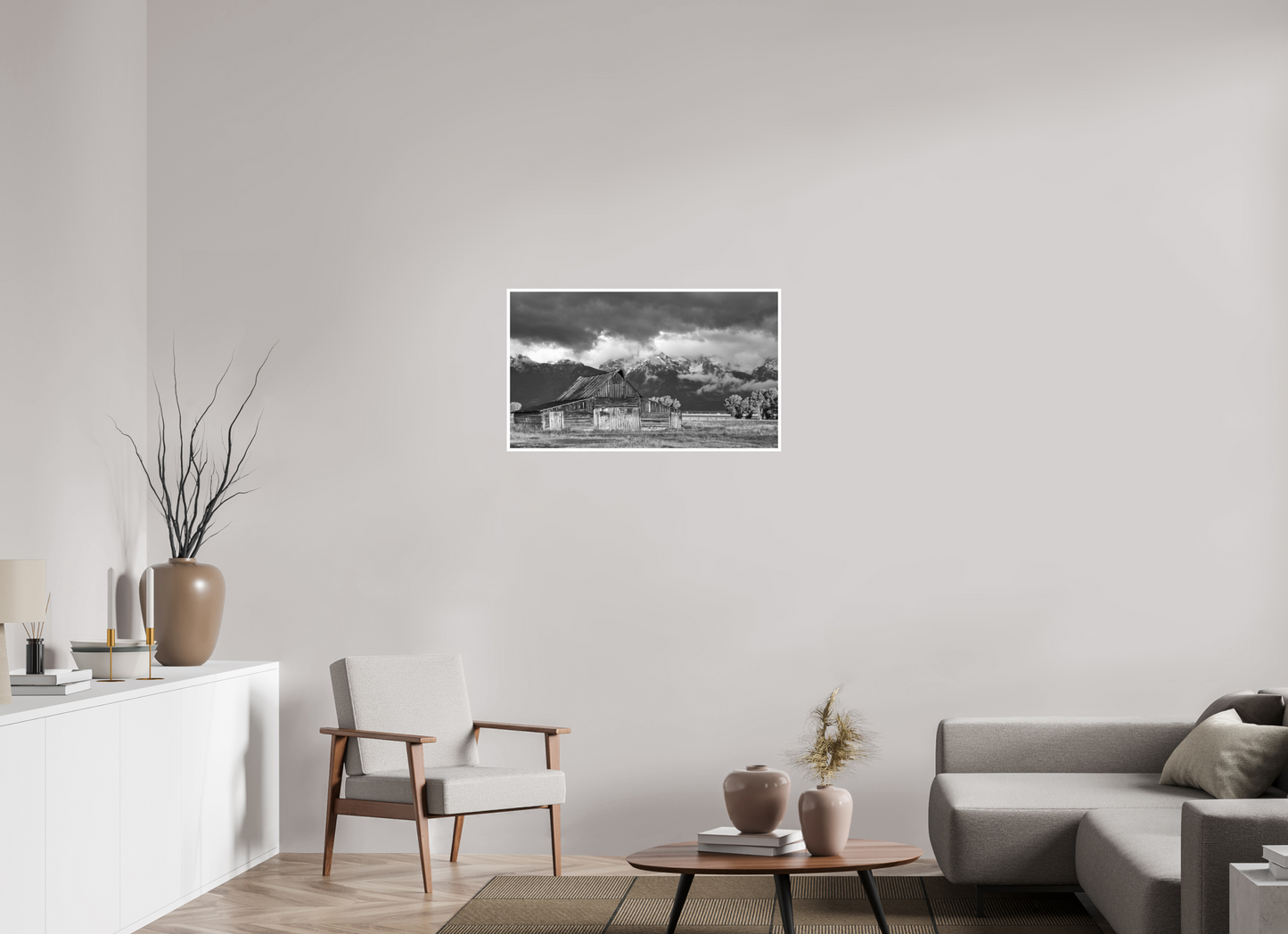 34.3 x 20″, B&W Print .39 Border Jackson Hole