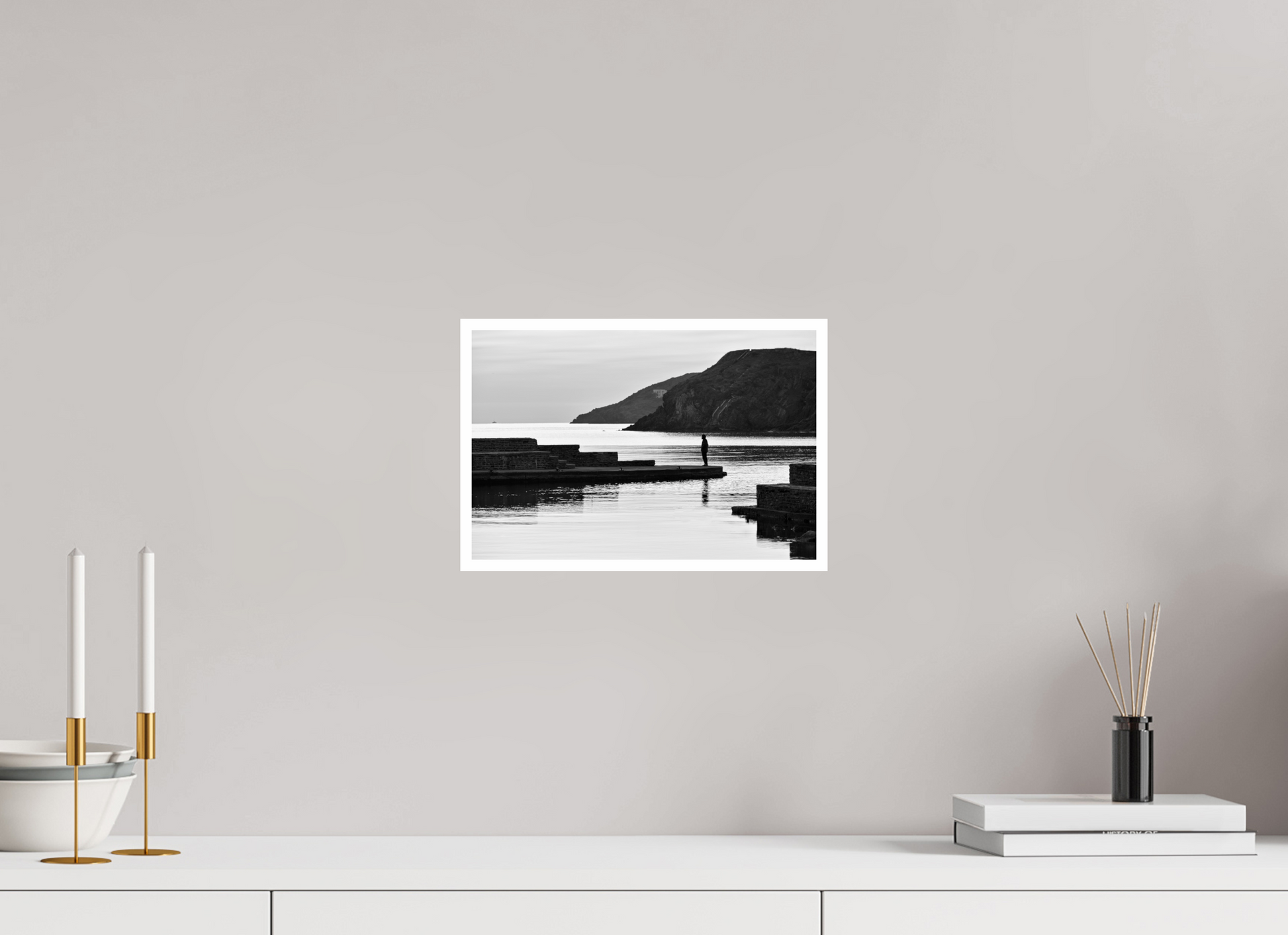 12 x 8″, B&W Print .39 Border Contemplate