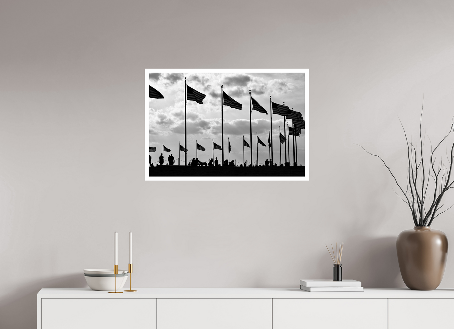 30 x 20″, B&W Print .79 Border Washington DC