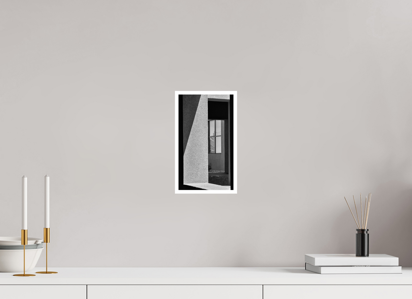 6 x 10.4″, B&W Print .39 Border Santa Fe - Ricardo Legorreta Building