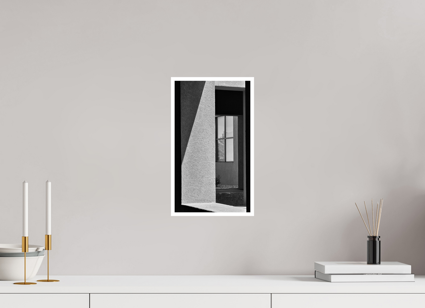 8 x 13.9″, B&W Print .39 Border Santa Fe - Ricardo Legorreta Building