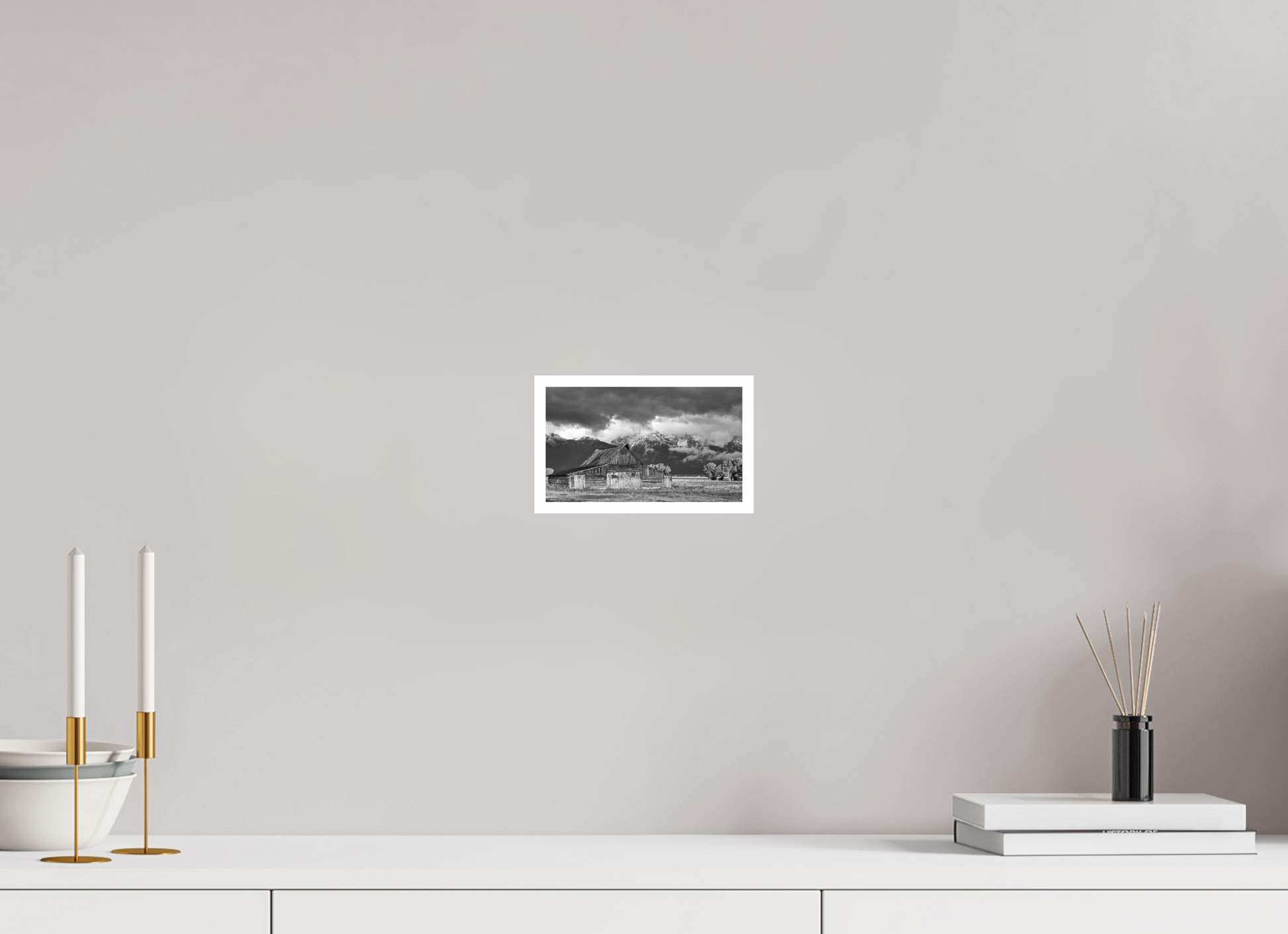 6.9 x 4″, B&W Print .39 Border Jackson Hole