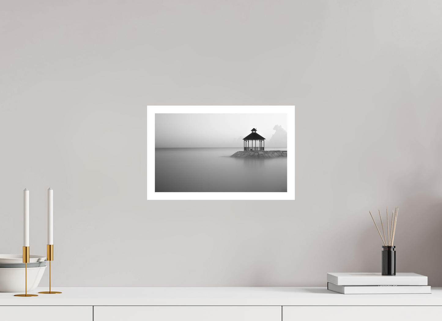 13.4 x 8″, B&W Print .79 Border Marla Mist Black & White Photo