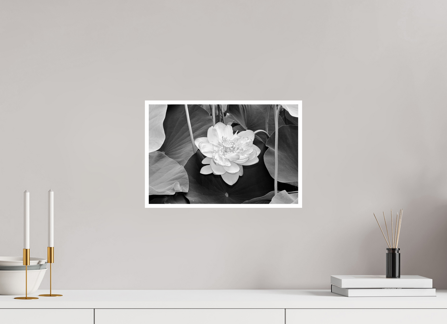 15 x 10″, B&W Print B&W Lotus
