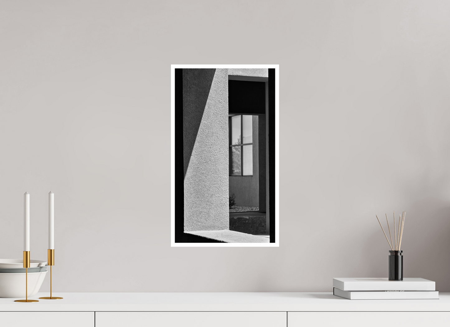10 x 17.4″, B&W Print .39 Border Santa Fe - Ricardo Legorreta Building
