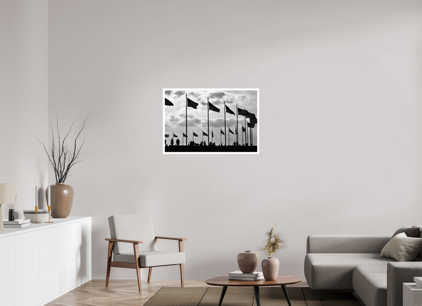 36 x 24″, B&W Print .79 Border Washington DC