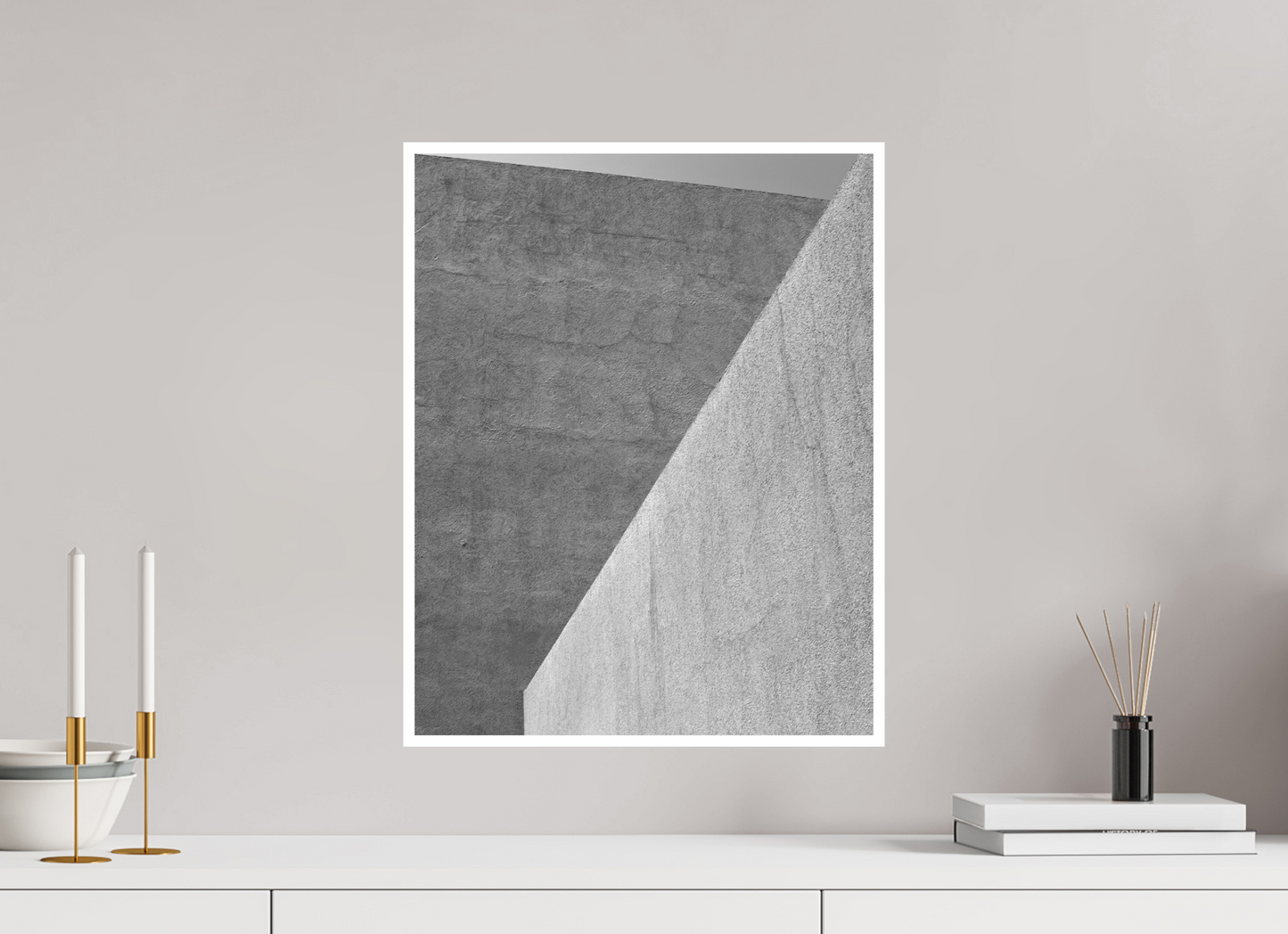 16 x 20.3″, B&W Print .39 Border Walls Collide