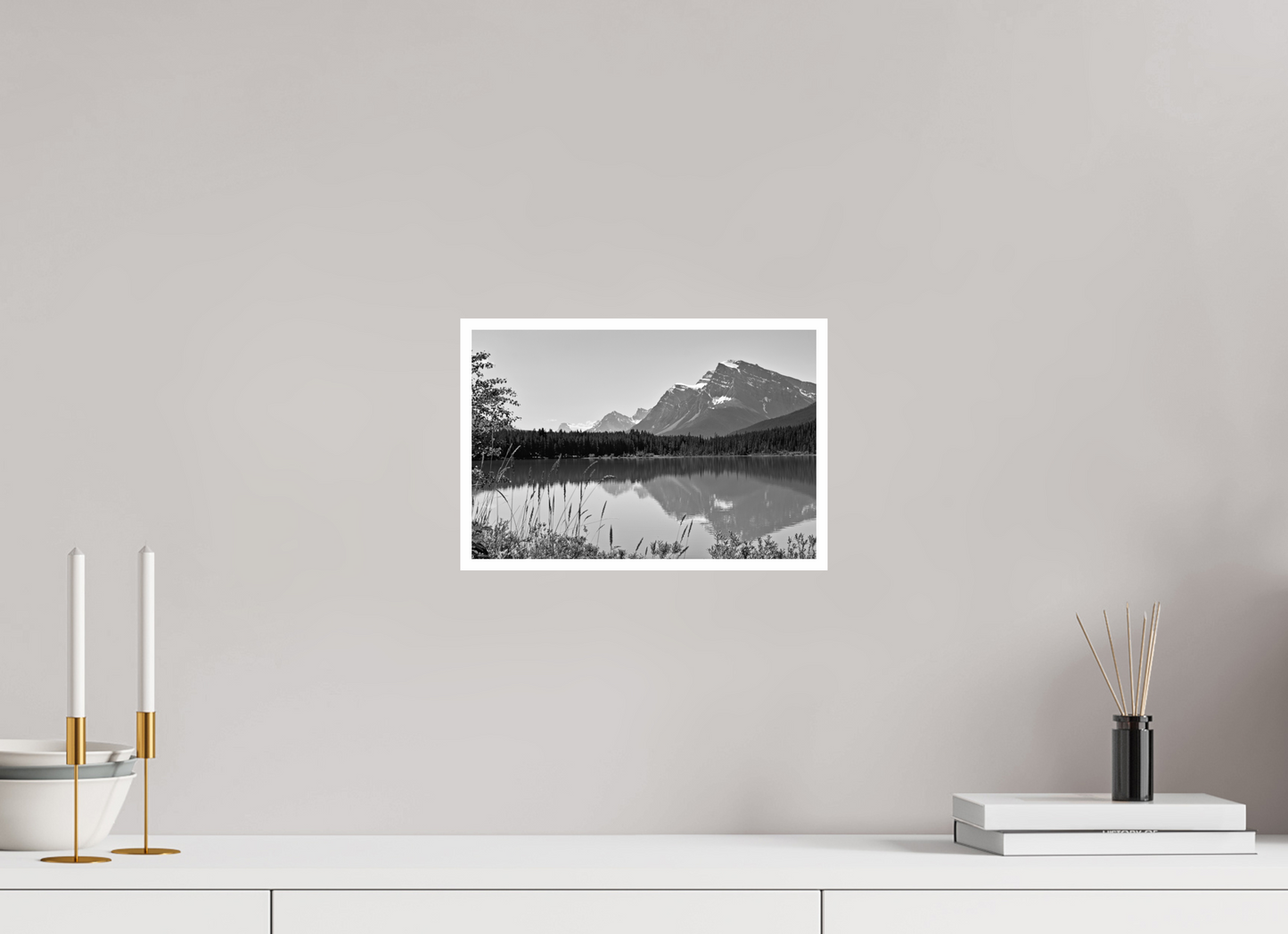 12 x 8″, B&W Print .39 Border Canadian Lakes