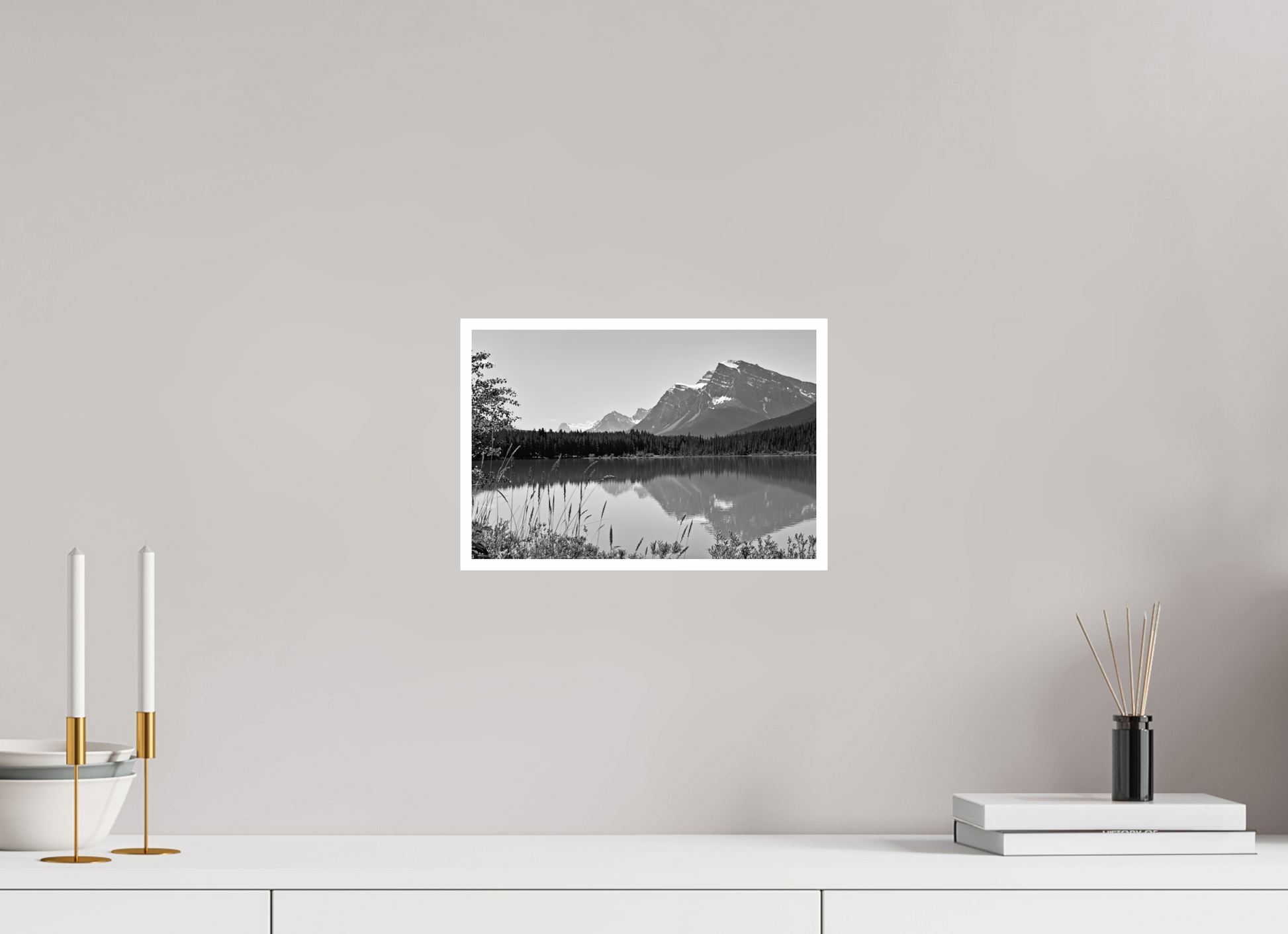 12 x 8″, B&W Print .39 Border Canadian Lakes