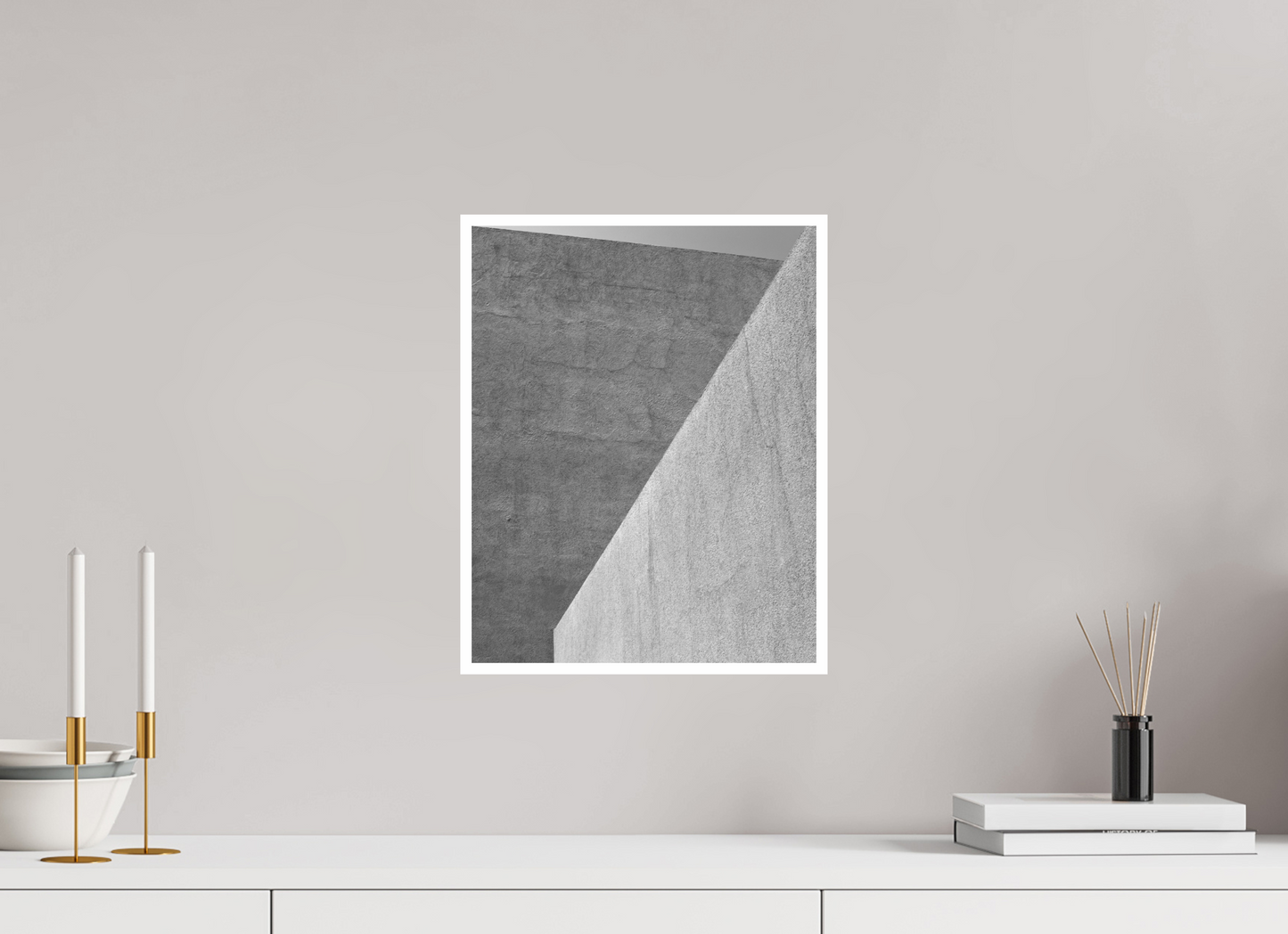 12 x 15.2″, B&W Print .39 Border Walls Collide