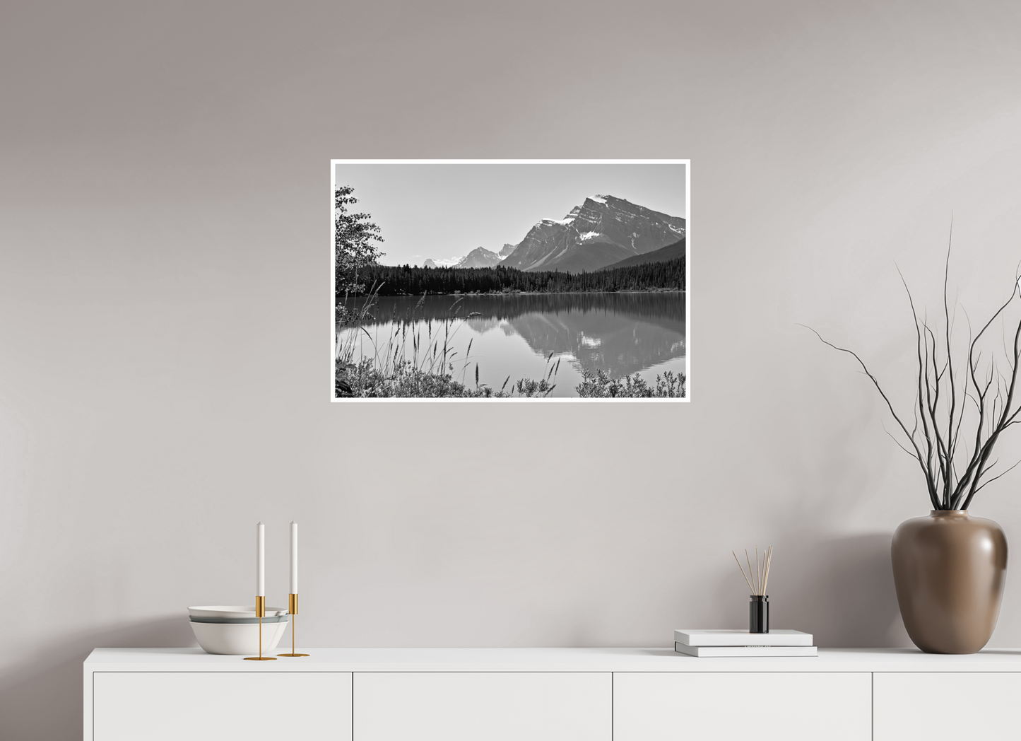 30 x 20″, B&W Print .39 Border Canadian Lakes