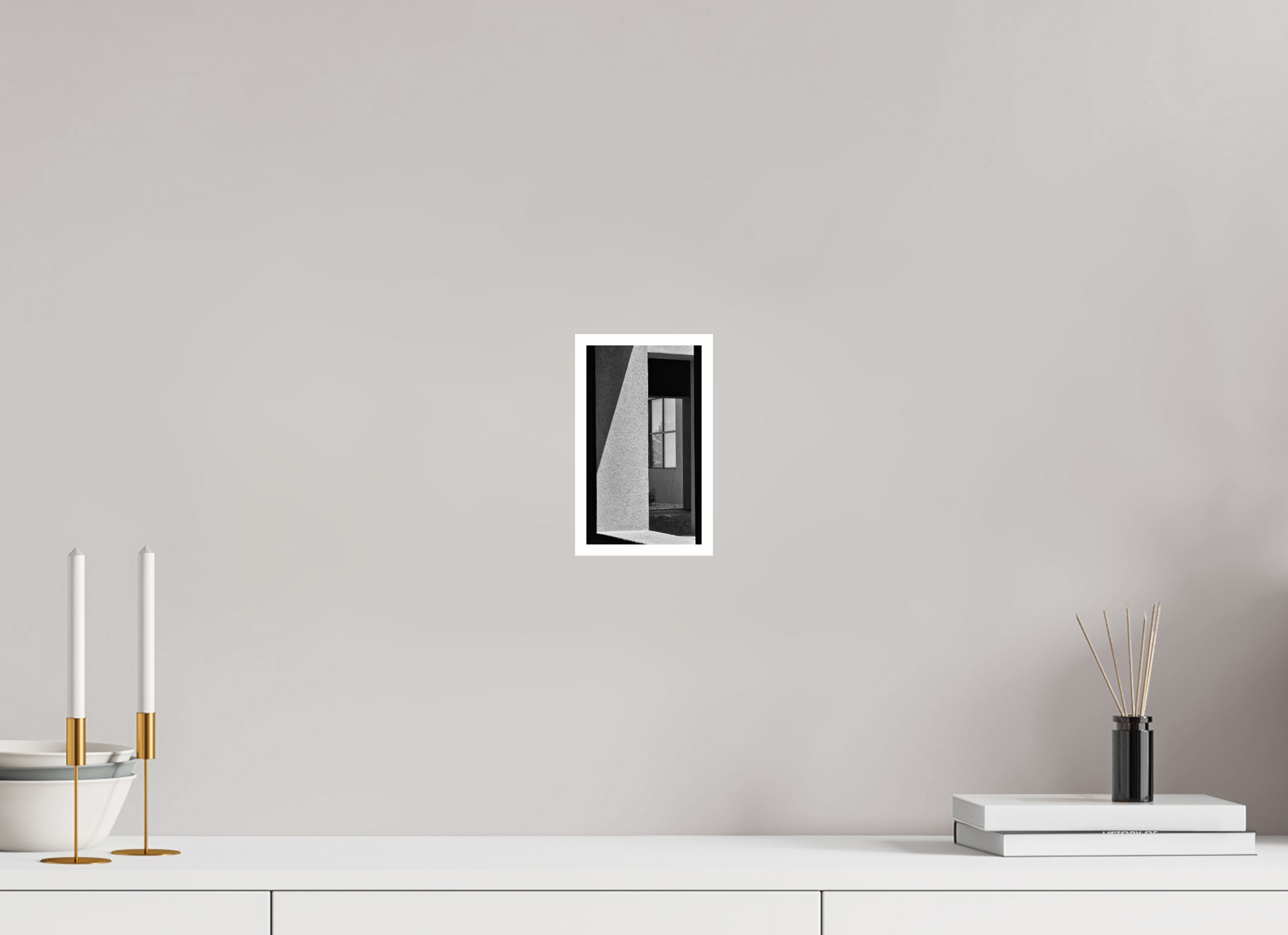 4 x 6.9″, B&W Print .39 Border Santa Fe - Ricardo Legorreta Building