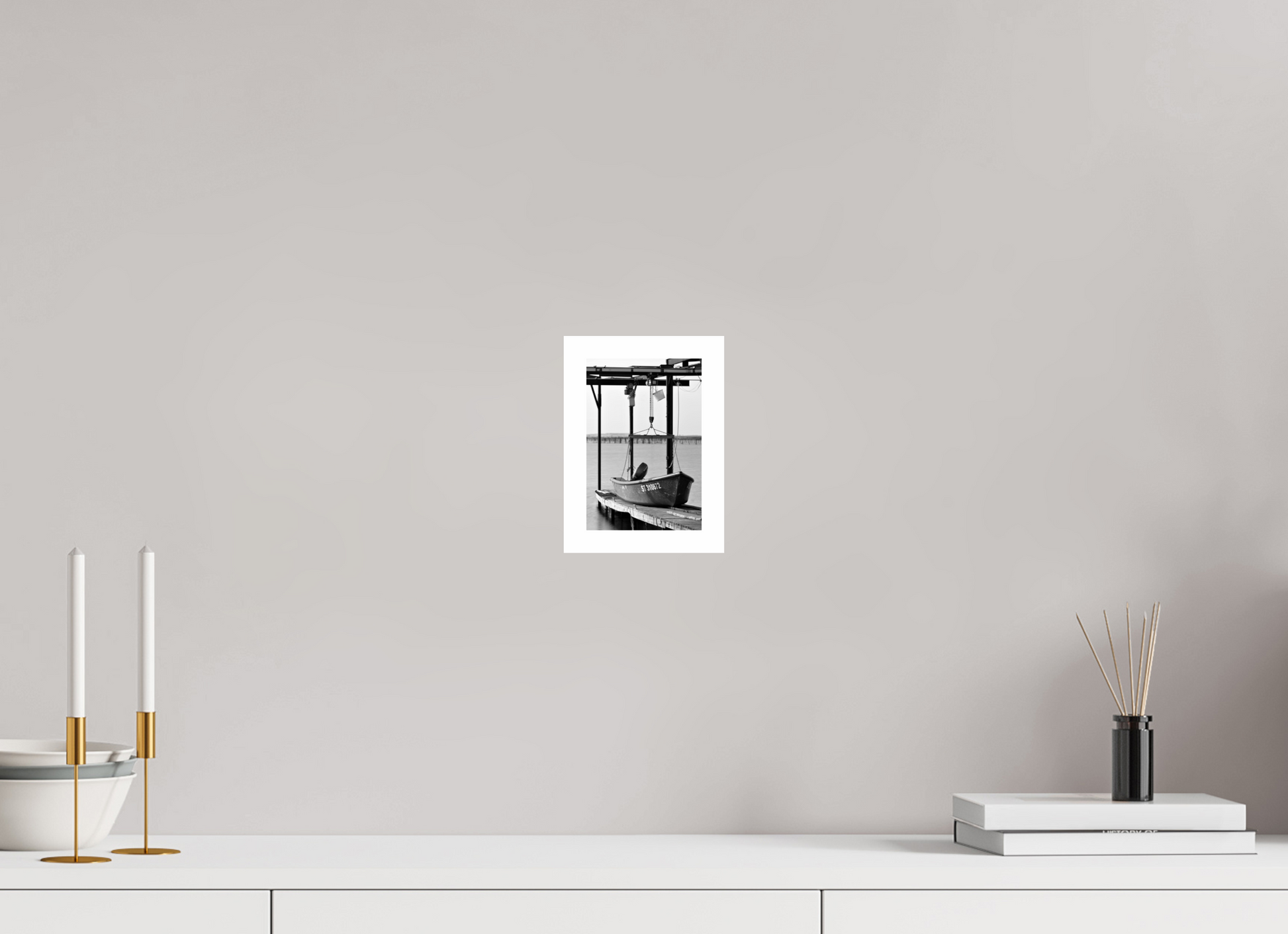 4 x 6″, B&W Print .79 Border B&W Fishing Boat