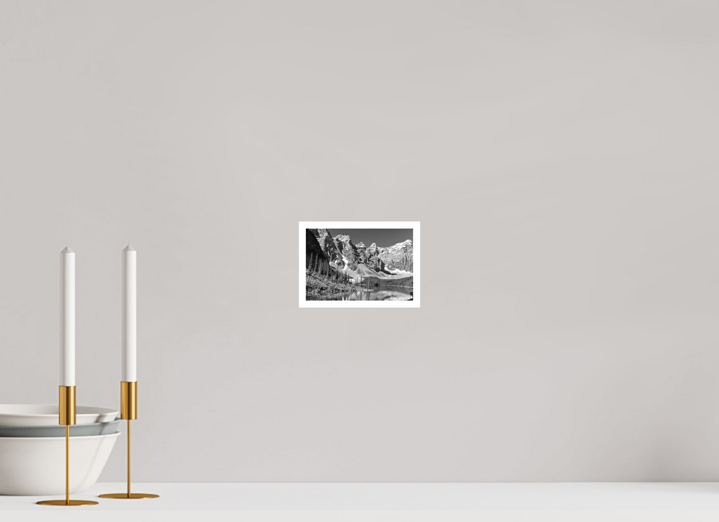 6 x 4″, B&W Print .39 Border Marain Lake Banff