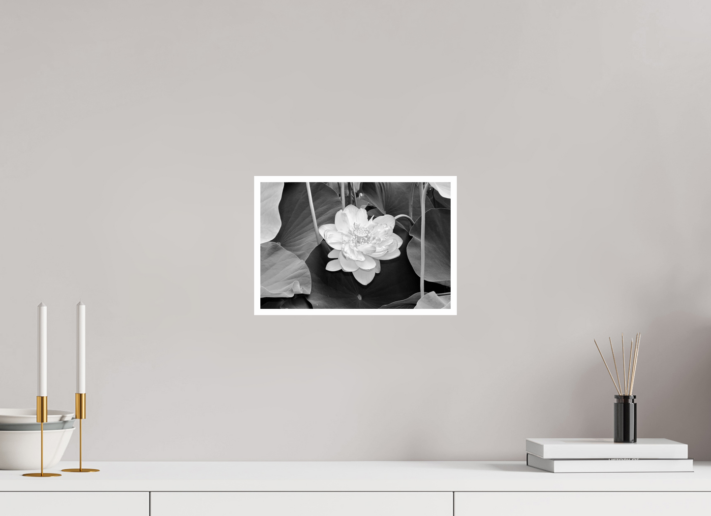 12 x 8″, B&W Print B&W Lotus