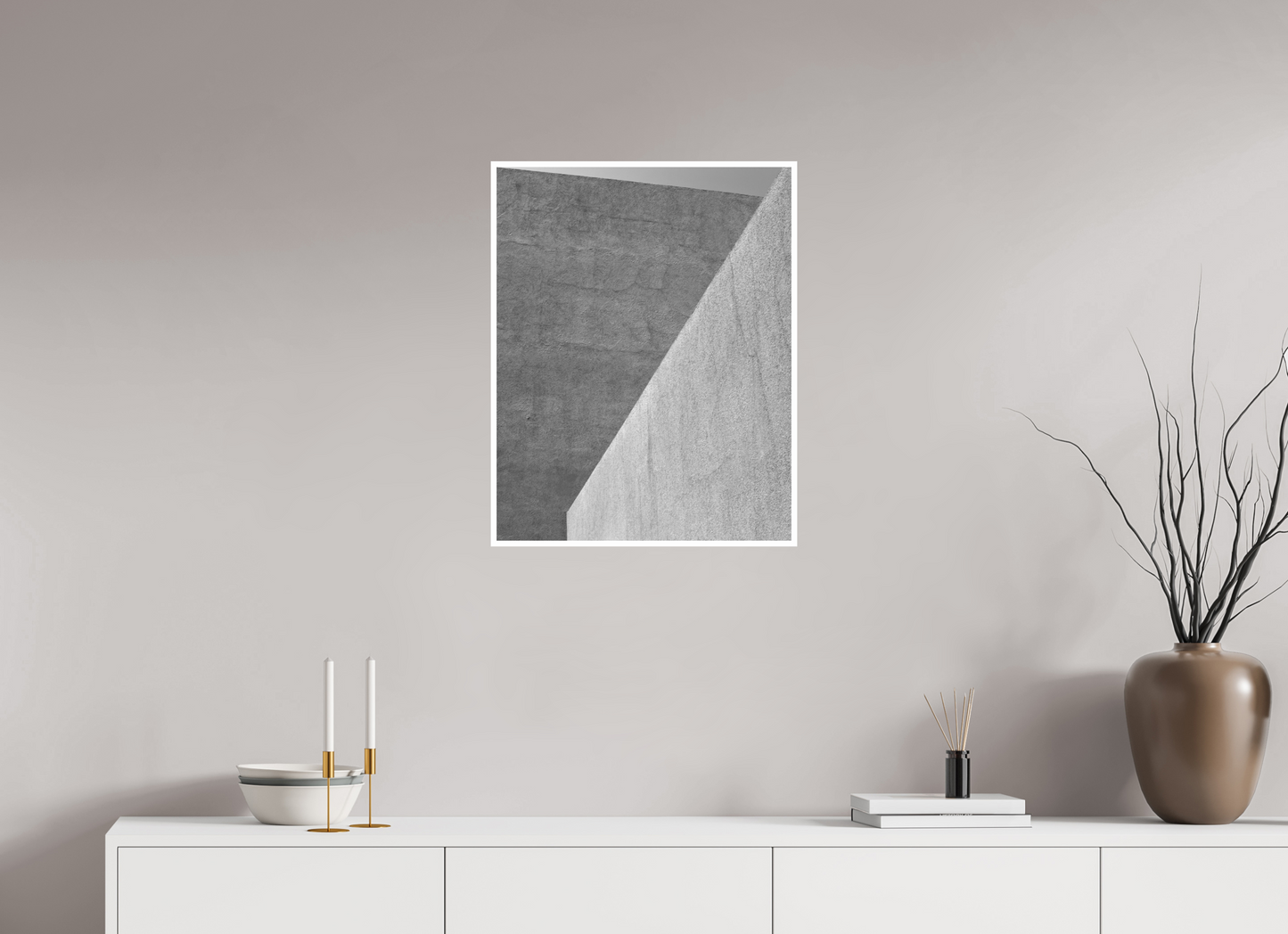 20 x 25.4″, B&W Print .39 Border Walls Collide