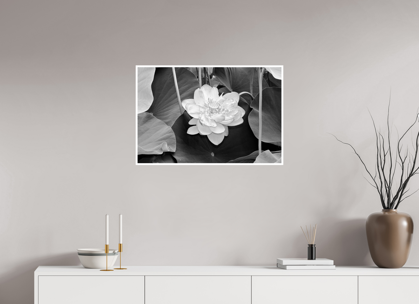 30 x 20″, B&W Print B&W Lotus