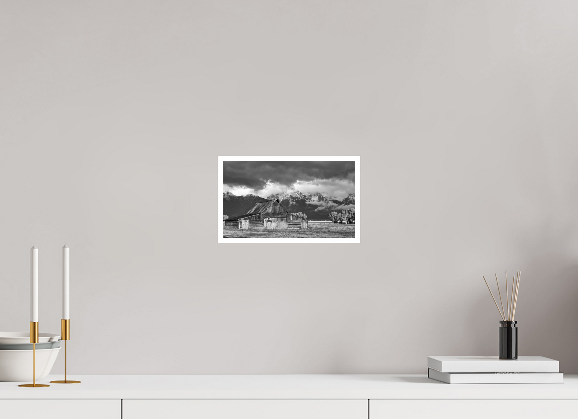 10.3 x 6″, B&W Print .39 Border Jackson Hole
