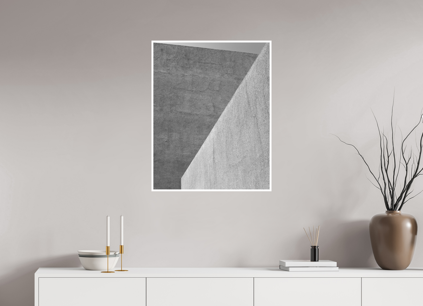 24 x 30.4″, B&W Print .39 Border Walls Collide